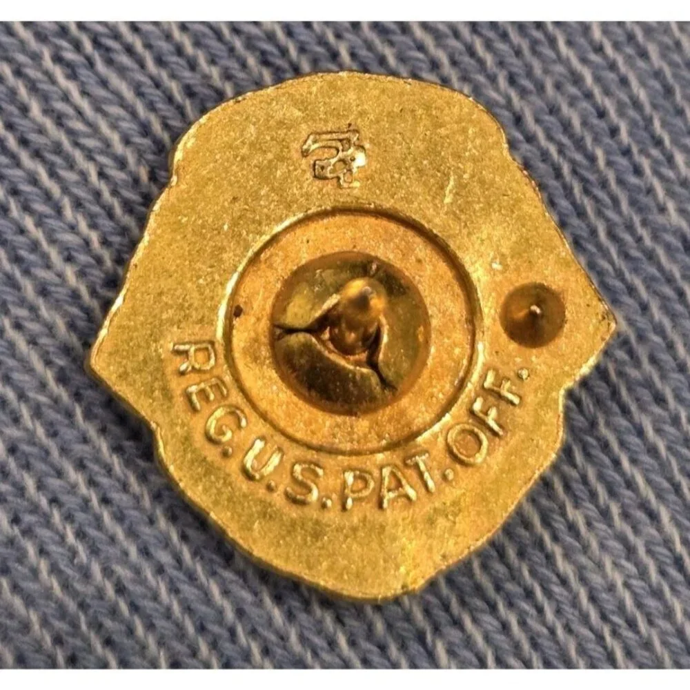 Lions Clubs International Lapel Pin Blue Enamel “L” Gold Tone BALLOU REG’D